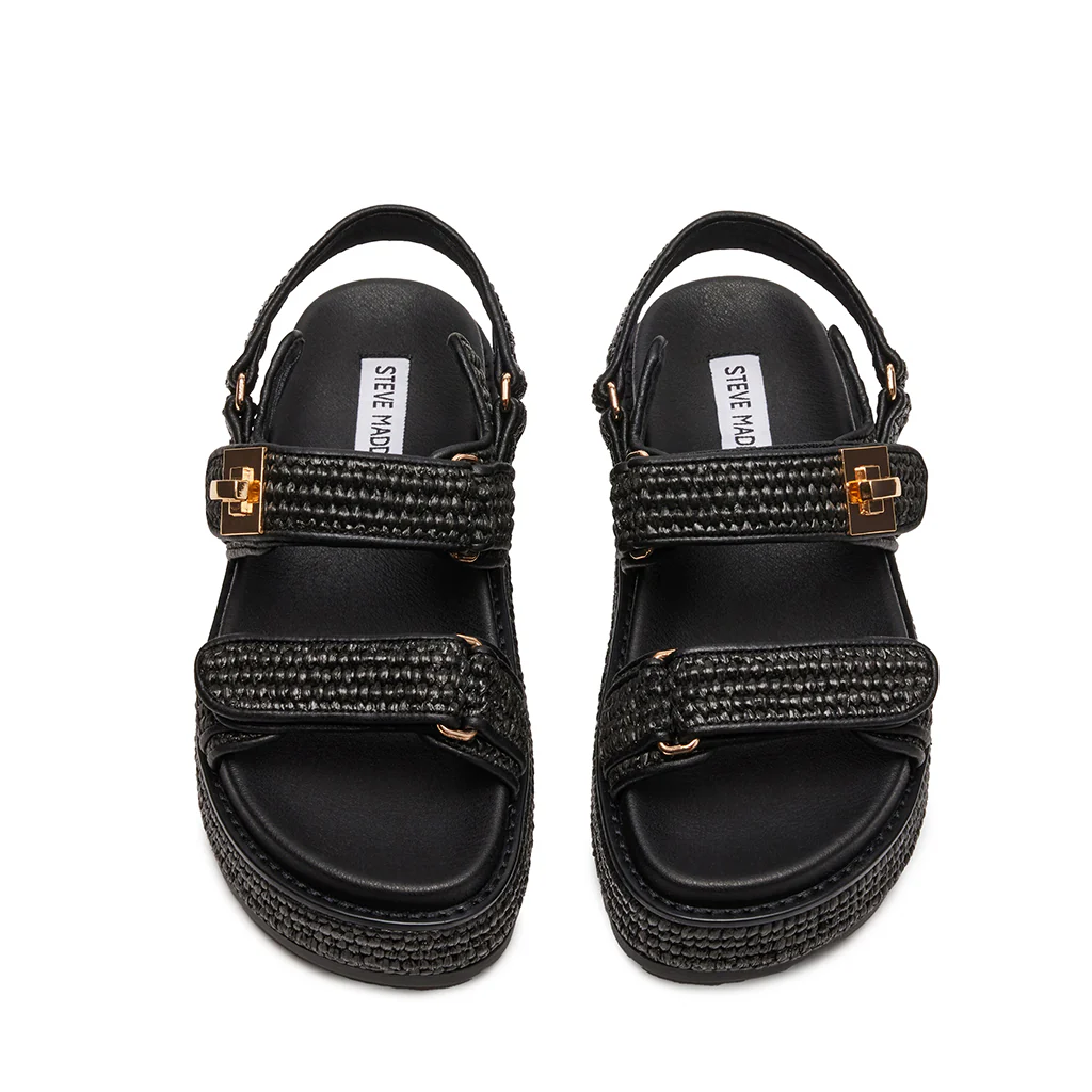 Bigmona Sandal BLK RAFFIA - Image 3