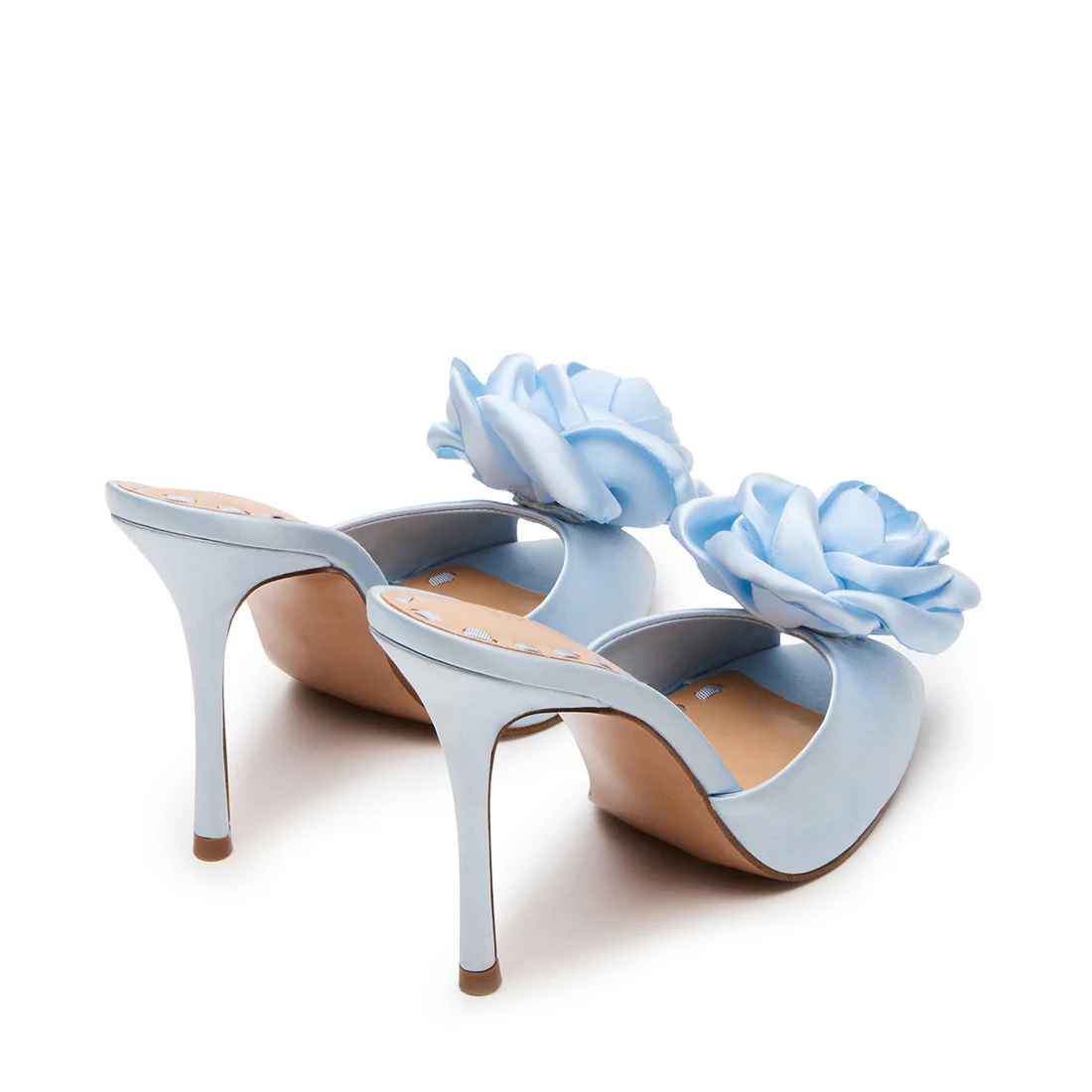 Priya-FLWR Mule BLUE SATIN - Image 3