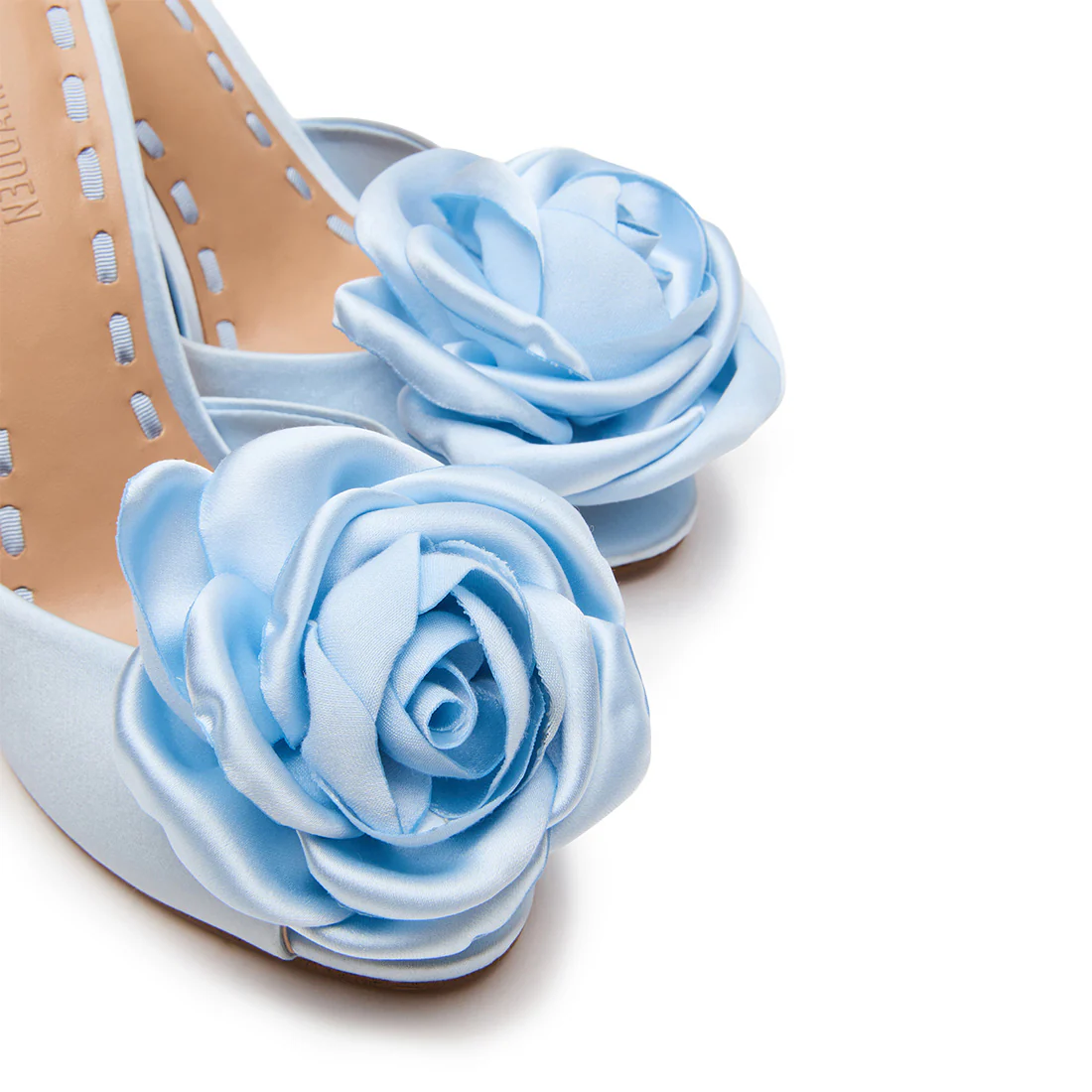 Priya-FLWR Mule BLUE SATIN - Image 5